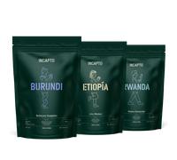 Pack degustación cafés en grano África 300 g INCAPTO