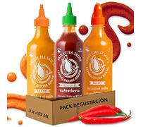 Pack degustación Flying Goose Salsas de chile Picante Sriracha Original 455 ml + Sriracha Mayo 455 ml + Salsa Mayo Sweet Chilli 455 ml, Ideal dipear, hamburguesas y otros, 3 botes de 455 ml