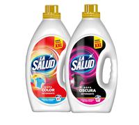 Pack Detergente La Salud Ropa Oscura y Ropa Color 8L | 2 Botellas de 4L | Gel Detergente Líquido para Lavadora | Prendas Negras, Oscuras y de Color