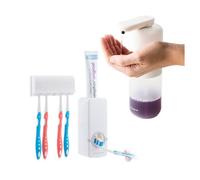 Pack dispensador de pasta dental con soporte de cepillos y dispensador de jabón automático recargable innovagoods