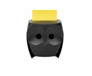 Pack dispensador z-notes búho negro + 2 blocs 45 hojas 76x76mm post-i