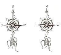 Pack doble de brújula tatuaje de flecha tatuaje temporal falso tatuaje XQ023