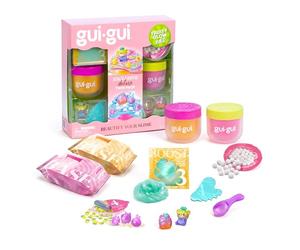Pack Doble Deluxe GUI GUI Brillo Afrutado - 2 slimes perfumados: Jelli y Clear - Embellece tu Slime - Ritual de Belleza de 5 Pasos - Incluye 2 Herramientas: gua sha y cucharilla - A Partir de 6 años