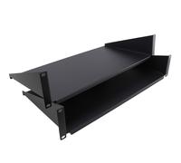 [Pack Doble ] Fijo Soporte Estante 2U 250mm Negro Oscuro 48.3cm Datos Armario