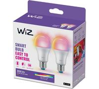 Pack Doble Wiz Inteligente Color Bombillas, E27, 8.5W, Sensor Movimiento Con App