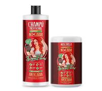 Pack Dona Flora No+caída. Champú 1000ml, Mascarilla Capilar 1000ml - Fuerza y Crecimiento: Romero, Jengibre, Canela, Bambú