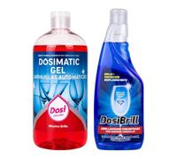 Pack Dosimatic Gel Lavavajillas Concentrado 1 kg + DOSIBRILL Abrillantador Profesional 750 ml | Máxima Limpieza, Secado Rápido y Brillo Impecable sin Marcas | Acción Desengrasante | Alto Rendimiento