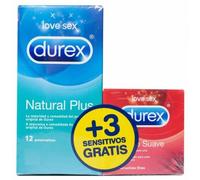 Pack Durex Natural Plus 12 Unidades Sensitive 3 Unidades - Comodidad y Protección