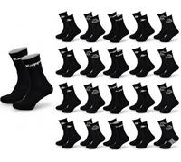 Pack económico 20+1 pares calcetines deportivos hombre Kappa - caña media pantorrilla crew, algodón transpirable, sujeción cómoda - lote de gran capacidad ideal deporte y uso diario, 1504 x 21 negro