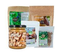 Pack Energy & Healthy Snack BIO de Naturitas Essentials | Crema de cacahuete 250g, nueces grano 200g, semillas de chía 500g, nibs cacao 125g y dátil medjoul 100g