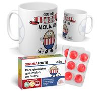 Pack Equipos de Fútbol | Ser del Girona Mola un Huevo | Taza + Caramelos de Regalo para los Hinchas del Girona | Taza de Té | Idea de Regalo para Navidad | Taza de Cerámica con Capacidad 350 ML