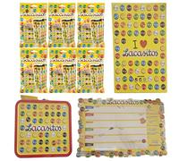 Pack escolar Lacasitos:6 packs de 4 tubos de 20 g,carpeta,planificador magnético,lata maletín