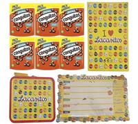 Pack escolar Lacasitos y Conguitos :6 negro doypack 350g,carpeta,planificador magnético,lata maletín