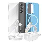 Pack Esencial para Galaxy S24 Funda, Cristal, Cargador, Auriculares (5 piezas)
