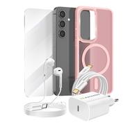 Pack Esencial para Galaxy S24 Funda, Cristal, Cargador, Auriculares (5 piezas)