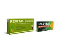 Pack Especial Energía y Vitalidad - Revital Ginseng 20 Viales + Revital Energy Plus 30 Cápsulas - Aporta Energía y Vitalidad y Disminuye la Fatiga - con Jalea Real, Ginseng, Guaraná y Vitaminas
