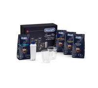 Pack Essential de granos de café De'Longhi 4x250g, dosvasos Cappuccino, y filtro de agua