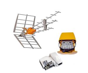 Pack Estudiantes TELEVES 149921 DAT Boss Antena Inteligente UHF LTE700 (C.21 C.48) + Fuente Alimentación 24V + Amplificador de Mástil