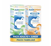 PACK FAMILIAR AUDISPRAY Adult + Junior para la Higiene del Oído, 100% Agua de Mar Purificada, Limpia y Previene la formación de tapones de cera 70ml