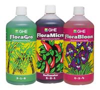 Pack fertilizante Flora Serie 1L - Soft Water - Kit completo de abonos para plantas
