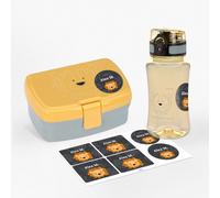 Pack fiambrera y botella infantil León de Lässig personalizable