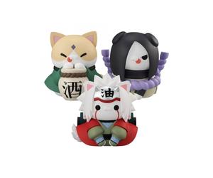 Pack figuras megahouse 3 unidades naruto megacat nyanto! gift incluido