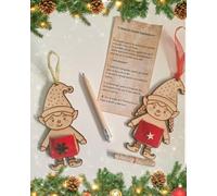 Pack Follet Guardadesseos - Decoració Nadalenca de Fusta amb Ritual màgic - FET a mà - Versió català - Inclou 1 follet noia i 1 follet NOI