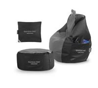 Pack gamer gris: puff gamer pro + reposapies + cojín pack gamer pro happers