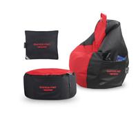 HAPPERS Pack Gamer Rojo: Puff Gamer Pro + Reposapiés + Cojín