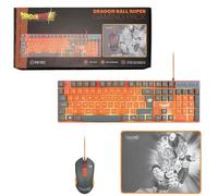 Pack Gaming D.B.Super | Teclado, Ratón, Alfombrilla | Iluminación LED, Membrana Plug & Play | Diseño QWERTZ | Edición Oficial