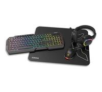 Pack Gaming Krom Kenta/ Teclado RGB + Ratón + Alfombrilla + Auriculares