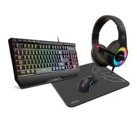 Pack Gaming Krom kenya/ Teclado RGB + Ratón Óptico + Alfombrilla + Auriculares