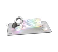 KROM Klass - Pack Gaming 4 en 1, Teclado mecánico TKL RGB, Ratón óptico 7200 dpi, Auriculares con Controladores de 50 mm, Alfombrilla XXL, Set Completo para PC y portátil Gamer