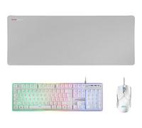 Pack Gaming Mars Gaming MCPX/ Teclado H-MECH + Ratón Óptico + Alfombrilla/ Blanco