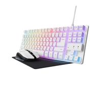 Trust GXT 794W Pack Gaming Teclado TKL RGB Blanco + Ratón Inalámbrico RGB Blanco + Alfombrilla Negra