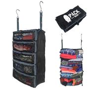 Pack Gear Organizador de maletas | Empaca más en tu equipaje grande o de mano | Desempaca al instante con estos cubos de compresión para maletas | Organizador de estante colgante para armario (negro)