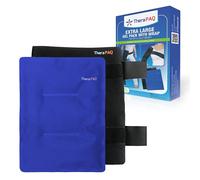 Pack Gel Reutilizable con Vendaje | Terapia Térmica Frío/Calor Para Cadera, Hombro, Espalda, Rodilla | Bolsa Gel Frio Alivio Del Dolor En Lesione, Recuperación, Inflamación | Azul XL 36 x 28 Cm