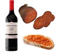 Pack Gourmet: Ramón Bilbao Crianza 750 ml + Sobrasada de Bellota 2 Unidades 100% Ibérica Maldonado 250 g - Maridaje Español Premium - Regalo Gastronómico