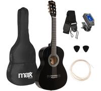 Pack Guitarra Clásica SoloArt Junior 3/4 + Accesorios (Negro) - MAX