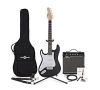 Pack Guitarra Eléctrica Zurda para Principiantes con Amplificador de 15W y Accesorios, Negro