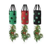 Pack Hanging Planter Bags for Tomatoes, Strawberries and Vegetables, Multicolor Upside Down with 12 Growing Holes and Handle, Hanging Bag for Tomatoes