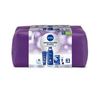 NIVEA Pack Neceser Body Cuidado Completo con body milk 250ml + crema de manos 100ml + NIVEA Soft 100ml + Roll On Black&White 50ml + LIPOSAN bálsamo labial