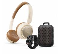 Pack HIFUTURE DE Vuelta AL Cole 2: Auriculares inalámbricos Bluetooth 5.4 HI-TURBO3-26/L con cancelación de Ruido (Beige) + Reloj Inteligente HI-LUME BLACK-26 + Altavoz Bluetooth HI-Pocket S-26