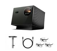 Pack Home Cinema de Techo Valerion - VisionMaster Pro2 4K Triple Láser de 3000 lúmenes ISO con Soporte de Techo, 3 Gafas 3D y Cable HDMI 2.1 incluidos