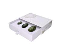 Pack Huevos Yoni de Jade Natural para Masaje, Relajación y Meditación - Set de 3 Piezas con Diferentes Tamaños para Fortalecimiento del Suelo Pélvico, Desintoxicación y Equilibrio Energético