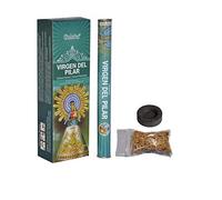Pack Incienso GOLOKA Virgen del Pilar + Bolsa DE Incienso EN Grano DORAZEN + Pastilla DE CARBÓN
