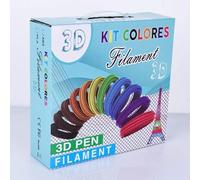 Pack iniciación filamentos PLA/ABS - 20 colores 10 metros por color - Molde silicona - plantillas - dedales