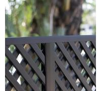 Pack Instalación Vertical 2 Celosías PVC 18 Mm Antracita con Perfiles Y Unión 0.8x1.15 M