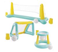 Pack intex juegos piscina con vóley hinchable + canasta flotante + portería acuática (6 piezas)