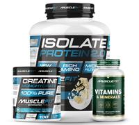 Pack ISOLATE 2kg + Creatina 300g + Multivitaminas 60 cáps - MuscleFit│Avance Muscular